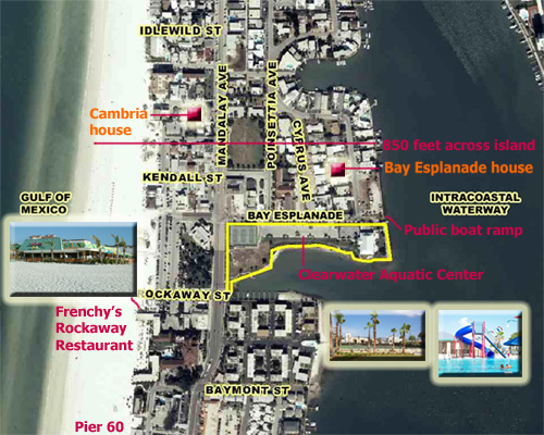 Map to beach rental houses